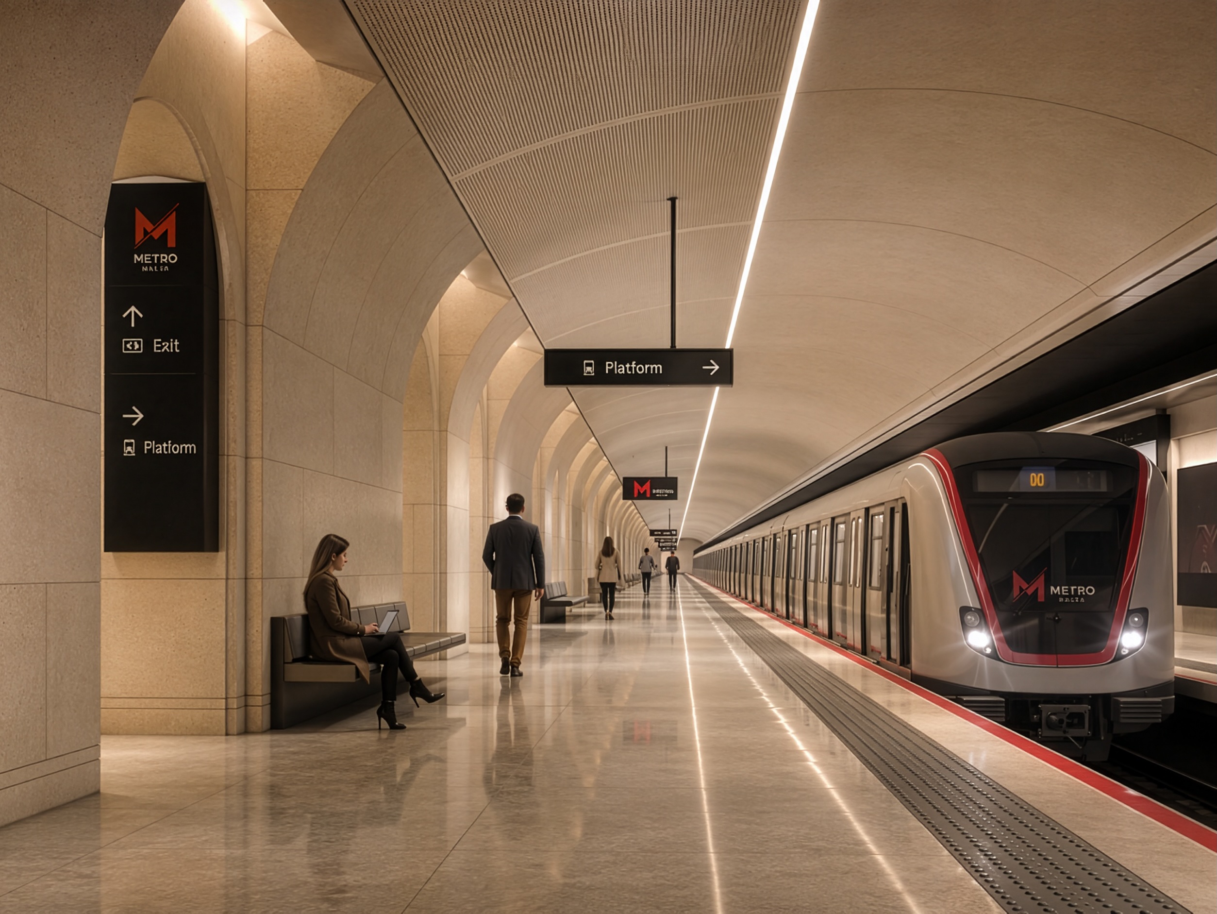 A typical Malta Metro station